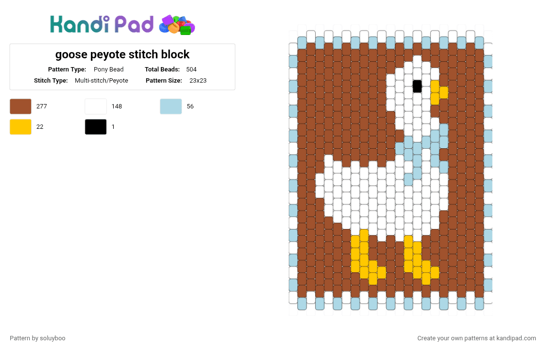 goose peyote stitch panel - Pony Bead Pattern by soluyboo on Kandi Pad - red