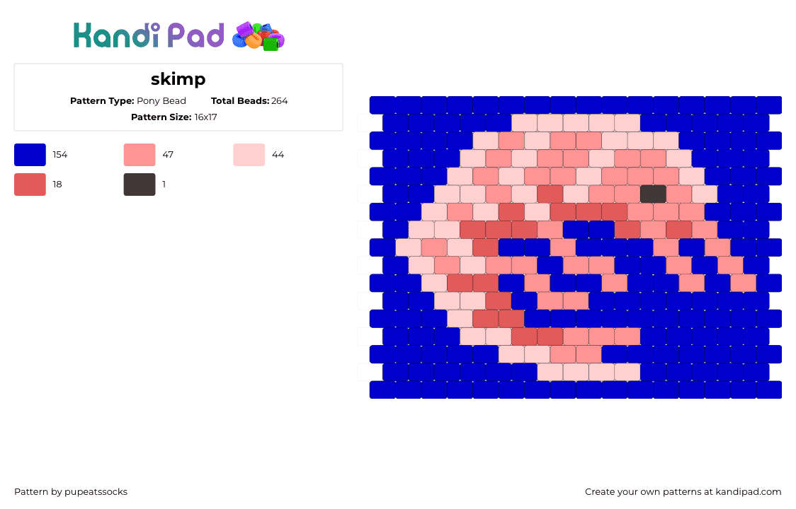 skimp - Pony Bead Pattern by pupeatssocks on Kandi Pad - beige,purple