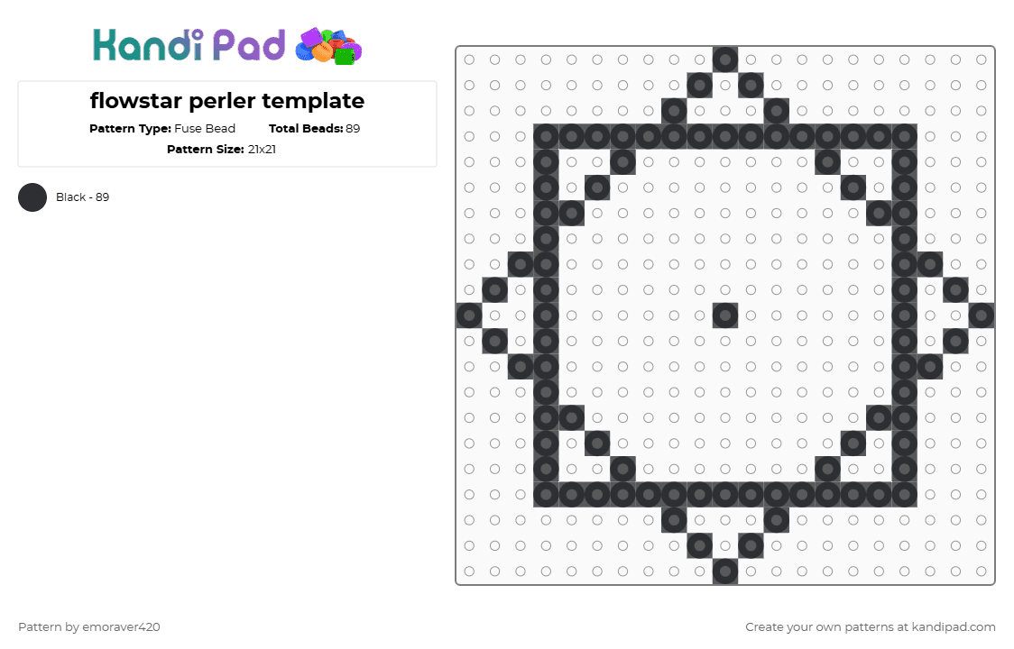 flowstar perler template - Fuse Bead Pattern by emoraver420 on Kandi Pad - black