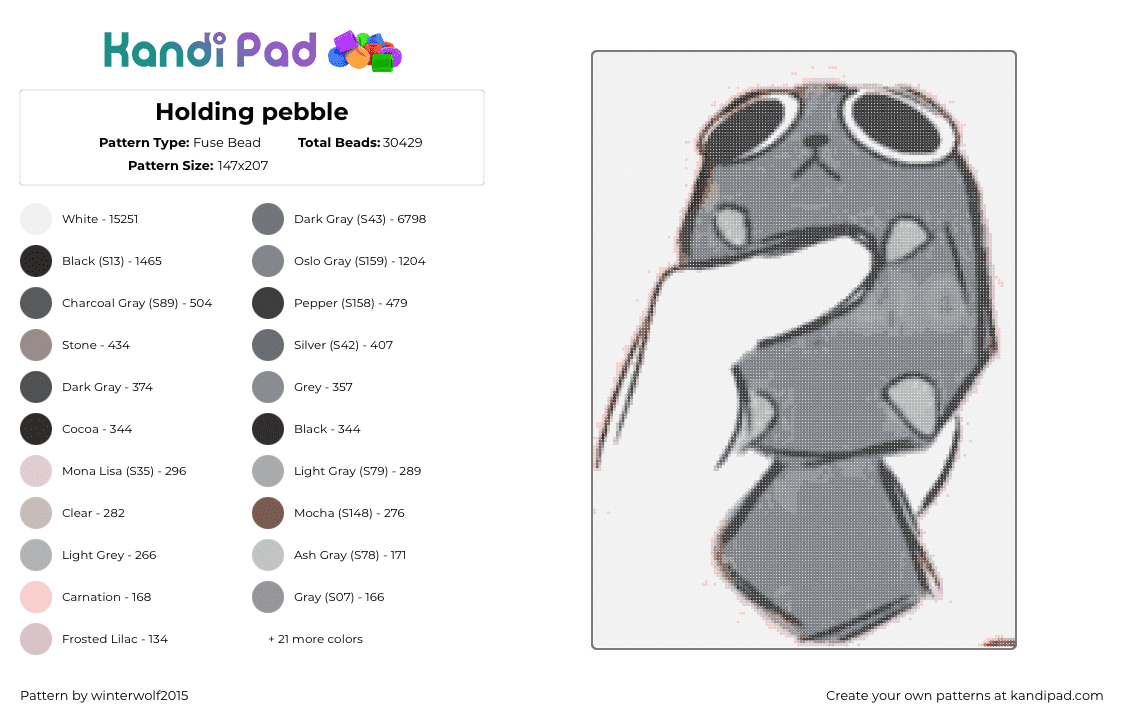 Holding pebble Fuse Bead Pattern - Kandi Pad | Kandi Patterns, Fuse ...
