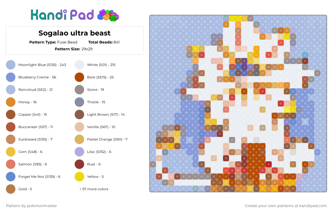 Sogalao ultra beast - Fuse Bead Pattern by rimarala on Kandi Pad - 