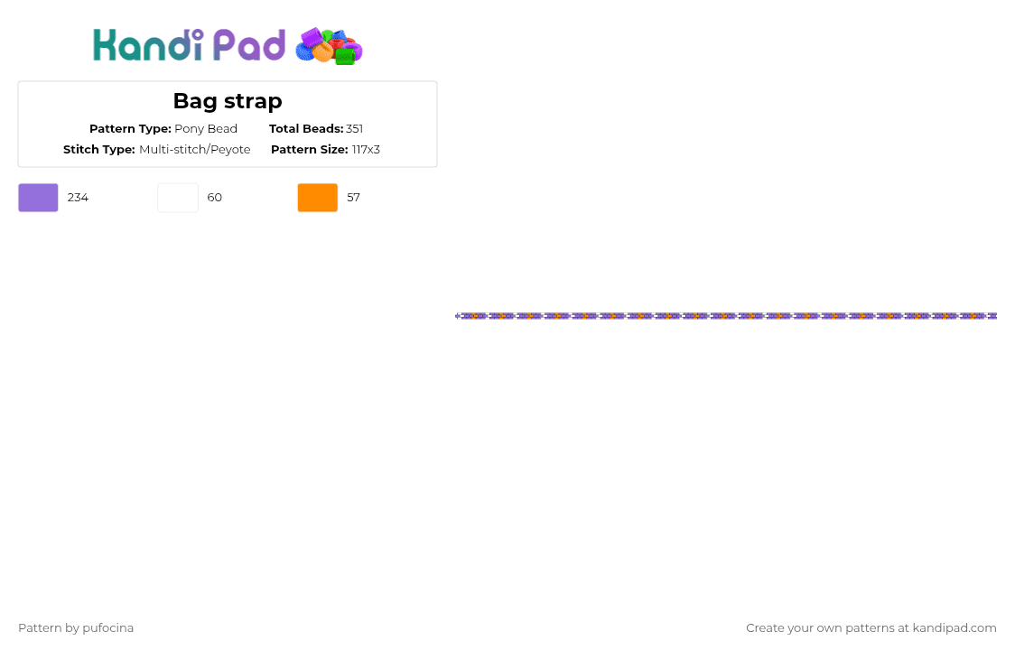 Bag strap - Pony Bead Pattern by pufocina on Kandi Pad - purple