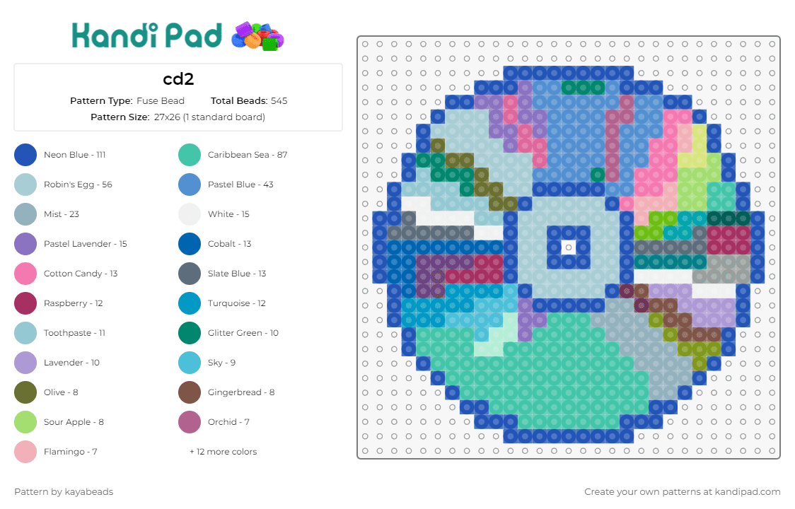 cd2 - Fuse Bead Pattern by kayabeads on Kandi Pad - cd,compact disc,music,dvd,retro,technology,data,storage,blue,teal