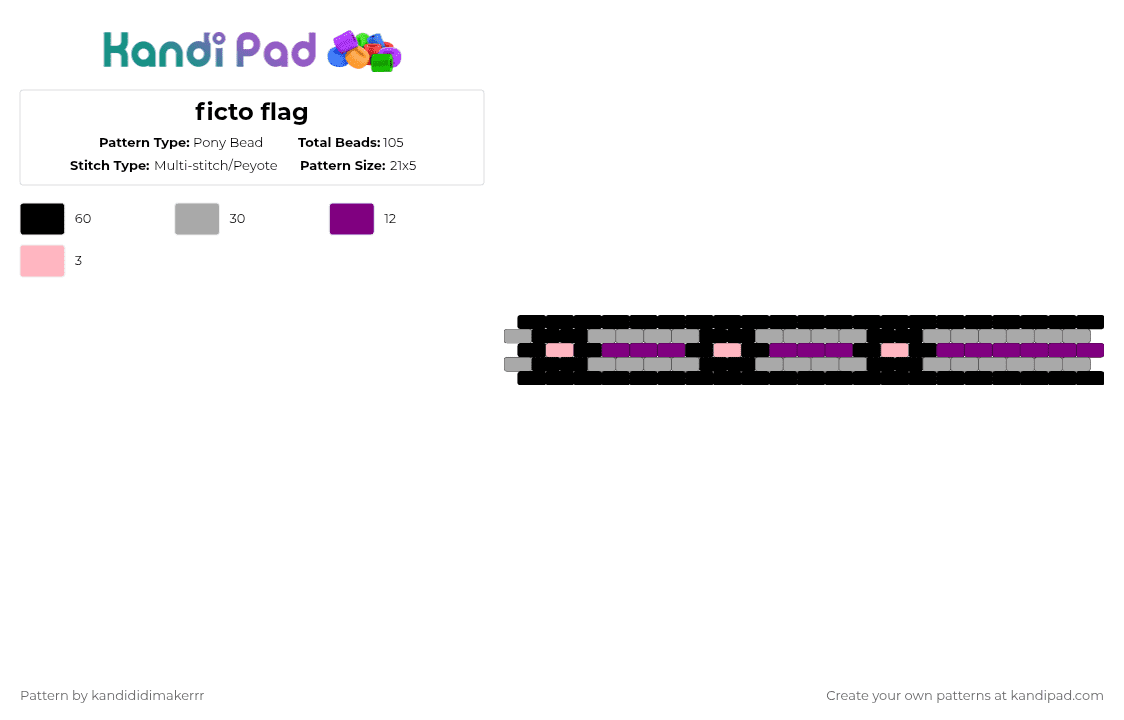 ficto flag - Pony Bead Pattern by kandididimakerrr on Kandi Pad - beige,pink