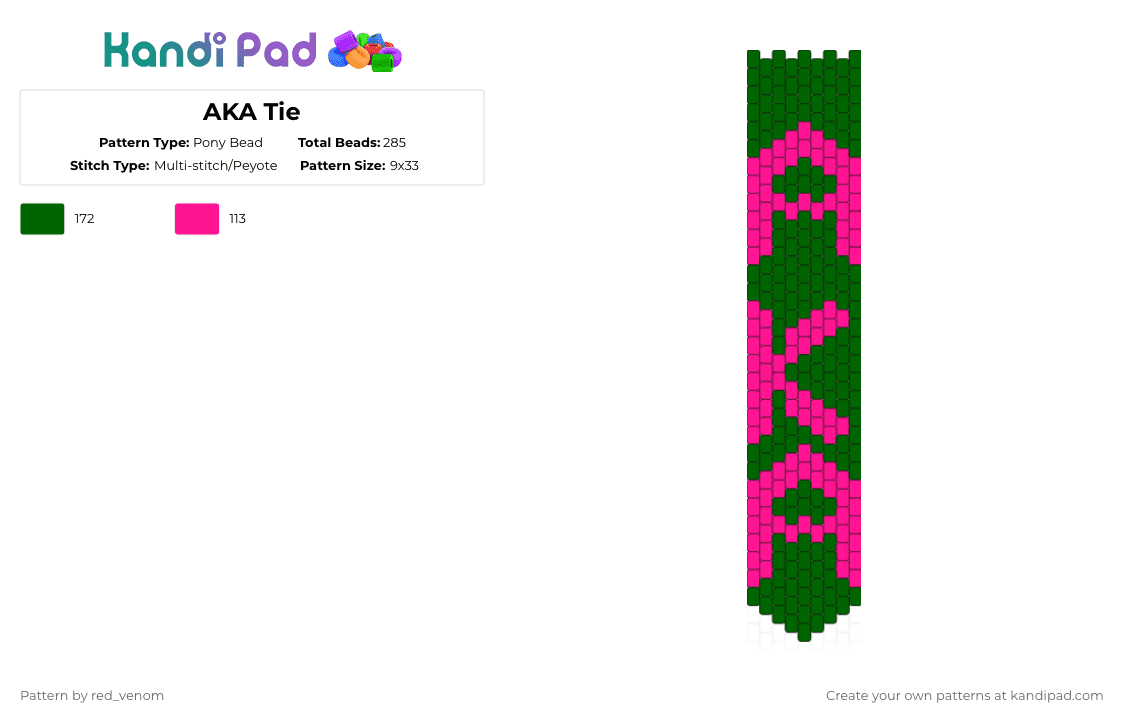 AKA Tie Pony Bead Pattern - Kandi Pad | Kandi Patterns, Fuse Bead ...