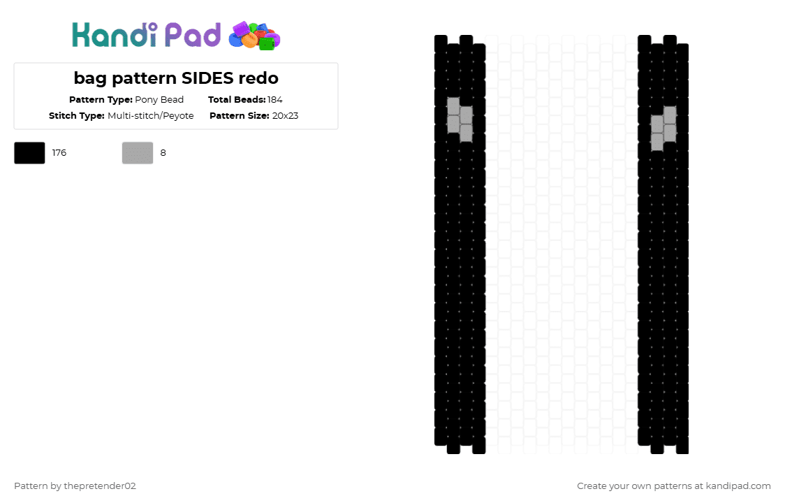 bag pattern SIDES redo - Pony Bead Pattern by thepretender02 on Kandi Pad - black