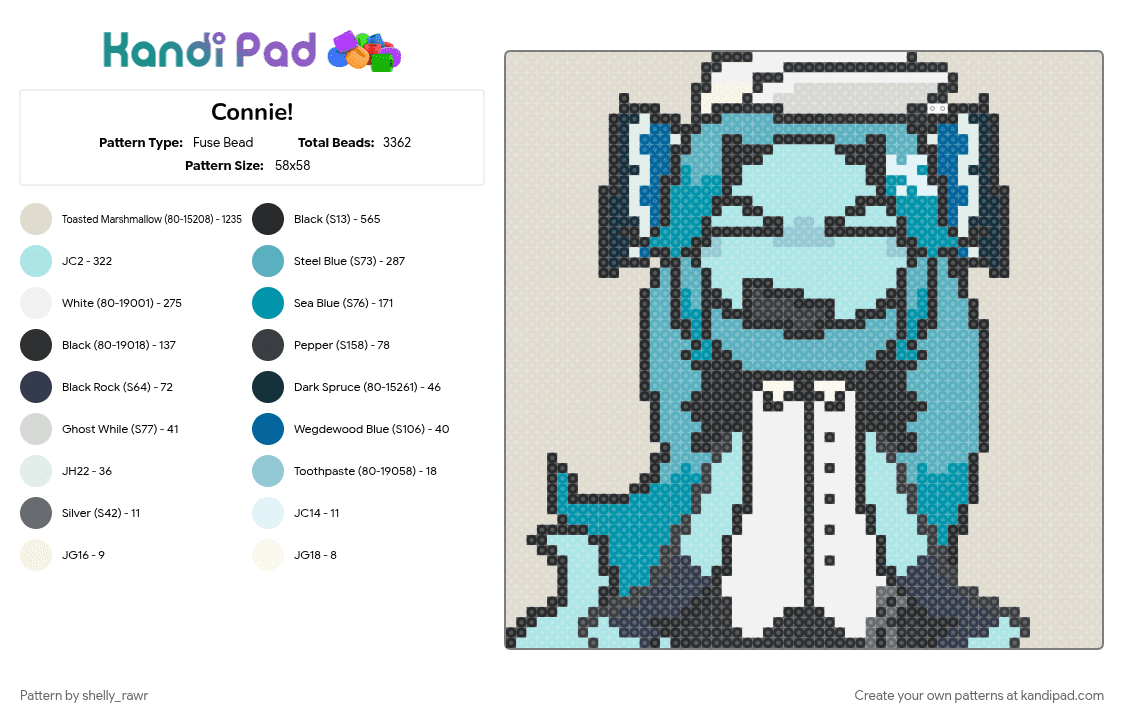 Connie! - Fuse Bead Pattern by shelly_rawr on Kandi Pad - 