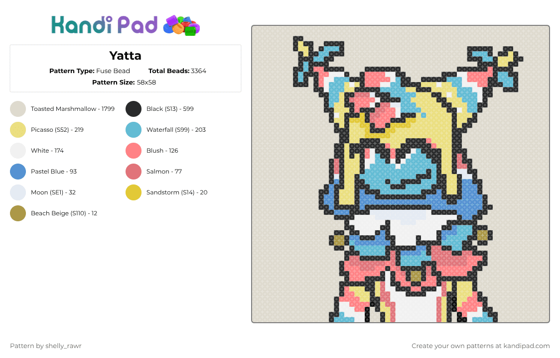 Yatta - Fuse Bead Pattern by shelly_rawr on Kandi Pad - beige