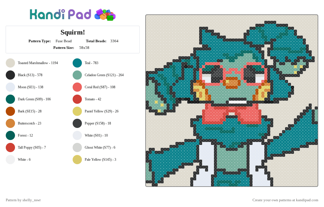 Squirm! - Fuse Bead Pattern by shelly_rawr on Kandi Pad - 