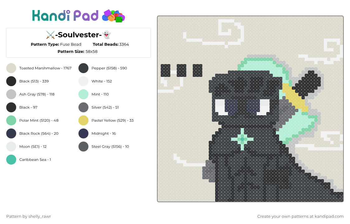 ⚔-Soulvester-👻 - Fuse Bead Pattern by shelly_rawr on Kandi Pad - 