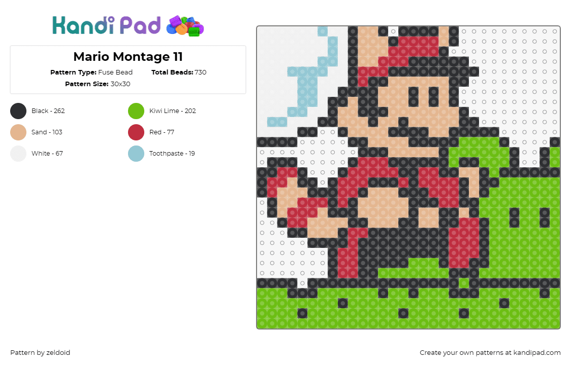 Mario Montage 11 - Fuse Bead Pattern by zeldoid on Kandi Pad - super mario,nintendo,retro gaming,classic,character