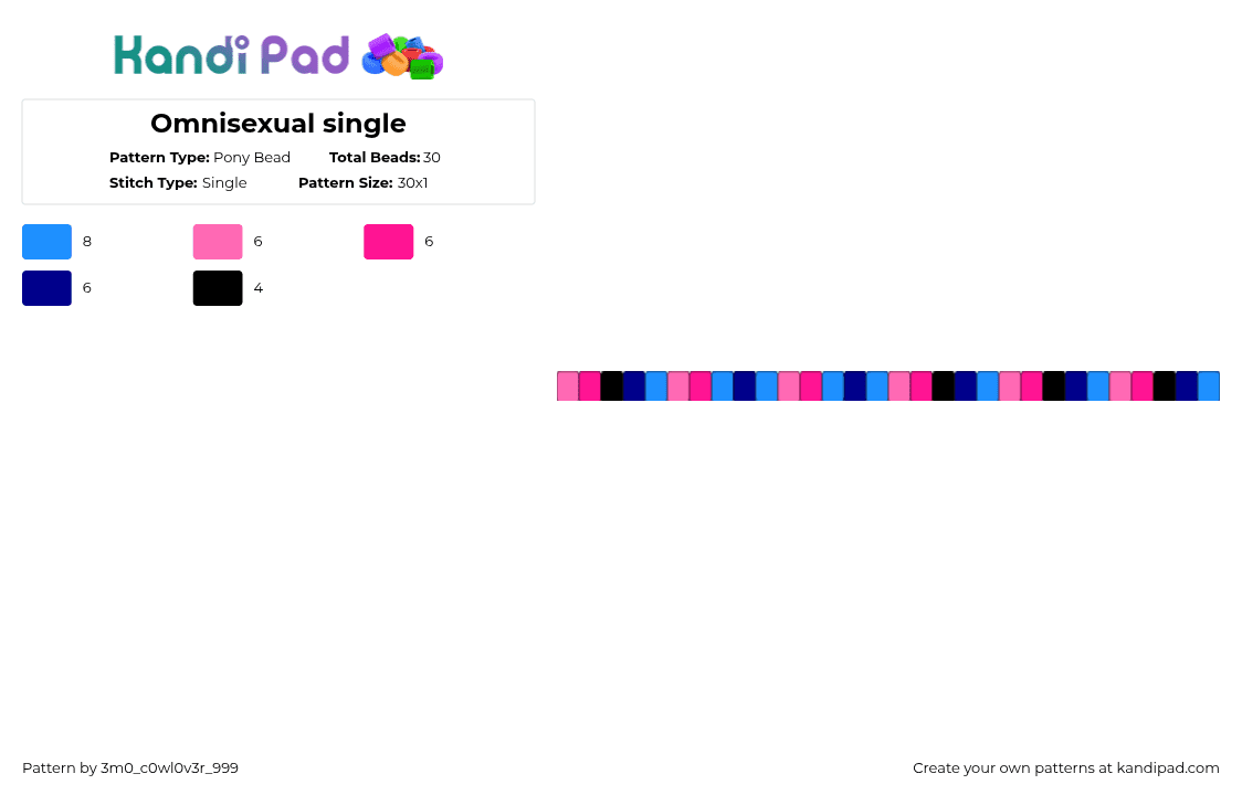 Omnisexual single - Pony Bead Pattern by 3m0_0n4pawzzz on Kandi Pad - pink