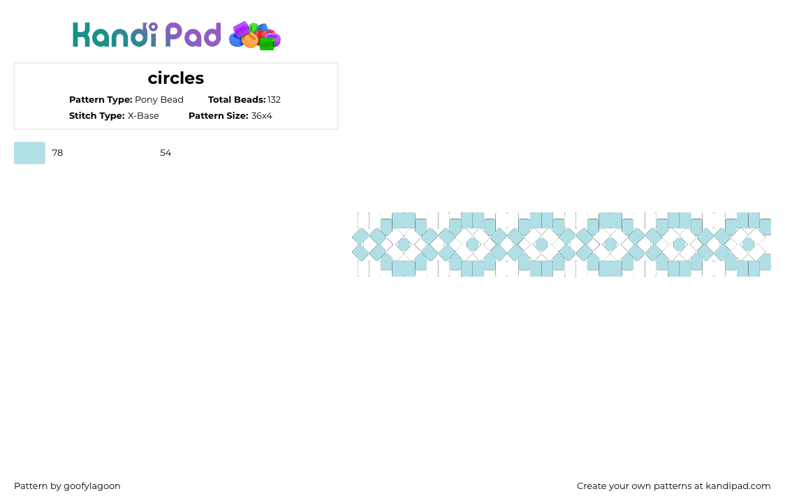 circles - Pony Bead Pattern by goofylagoon on Kandi Pad - light blue,white