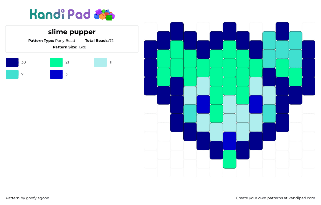 slime pupper - Pony Bead Pattern by goofylagoon on Kandi Pad - purple