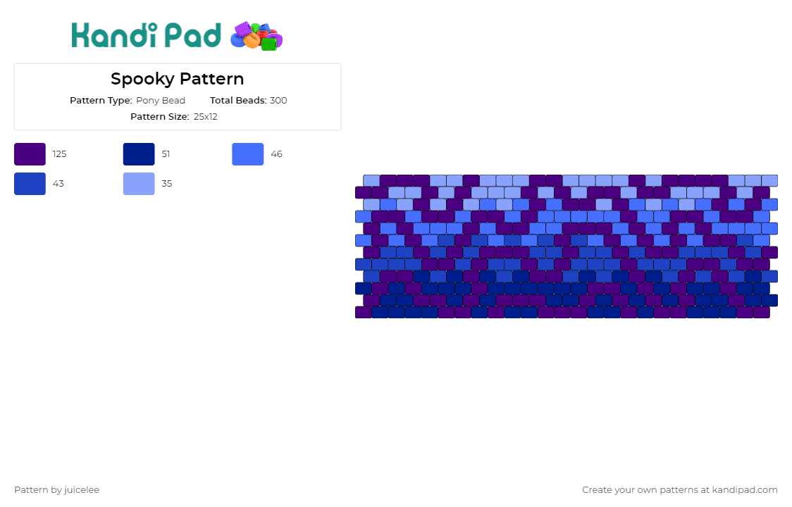 Spooky Pattern - Pony Bead Pattern by juicelee on Kandi Pad - spooky,cuff,mysterious,gradient,dark,night,enigmatic,atmospheric,blue,purple