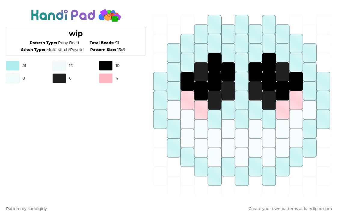 Bubble Charm - Pony Bead Pattern by kandigirly on Kandi Pad - light blue