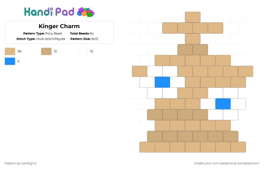 Kinger Charm - Pony Bead Pattern by kandigirly on Kandi Pad - beige