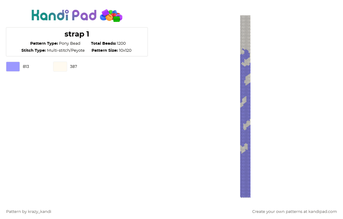 strap 1 - Pony Bead Pattern by krazy_kandi on Kandi Pad - 
