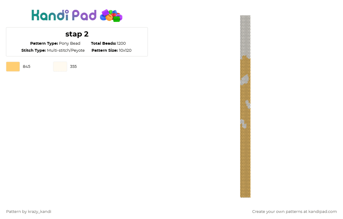 stap 2 - Pony Bead Pattern by krazy_kandi on Kandi Pad - 