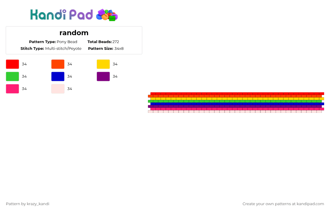 random - Pony Bead Pattern by krazy_kandi on Kandi Pad - red,pink,cotdartexhibition