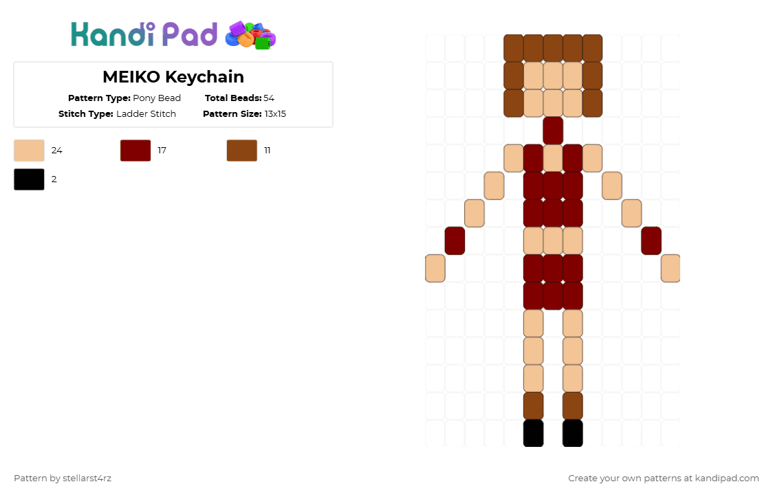MEIKO Charm - Pony Bead Pattern by stellarst4rz on Kandi Pad - beige,brown,vocalsynth,vocaloid