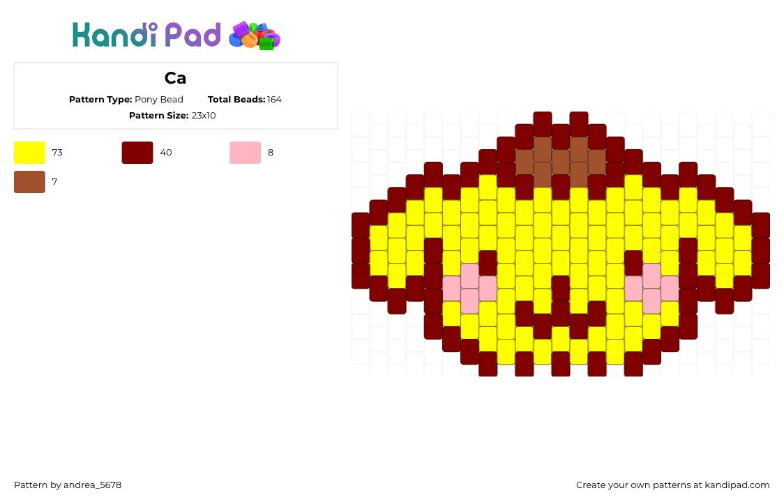 Ca - Pony Bead Pattern by andrea_5678 on Kandi Pad - brown,yellow