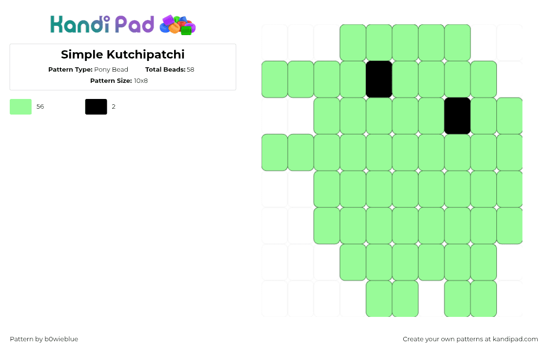 Simple Kutchipatchi - Pony Bead Pattern by b0wieblue on Kandi Pad - teal