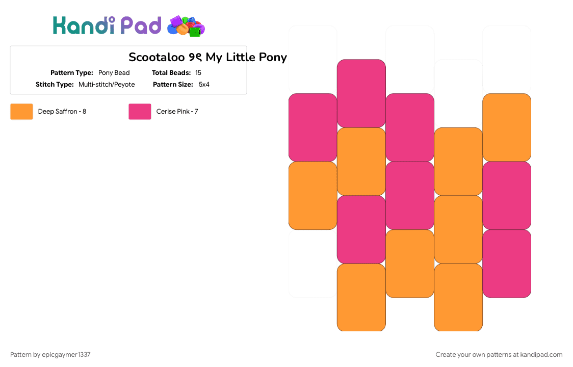 Scootaloo ୨ৎ My Little Pony - Pony Bead Pattern by epicgaymer1337 on Kandi Pad - 