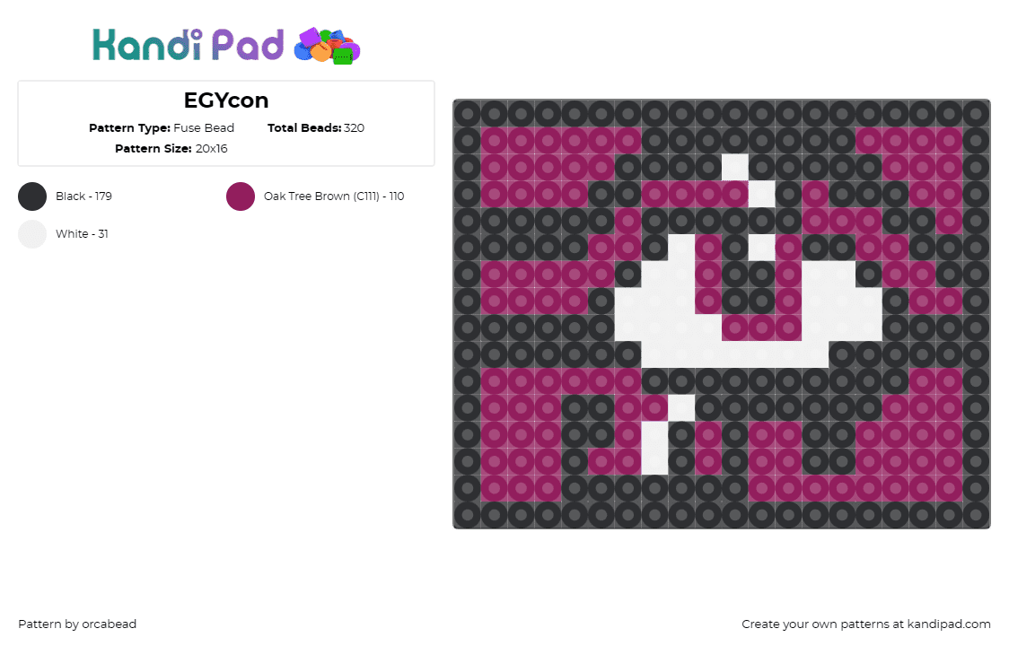 EGYcon - Fuse Bead Pattern by orcabead on Kandi Pad - egycon,convention,eye,pink and black,collectors