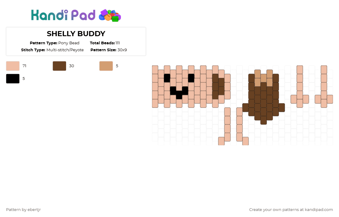 SHELLY BUDDY - Pony Bead Pattern by ebertjr on Kandi Pad - beige,brown,shelly,dandysworld,buddy,doll