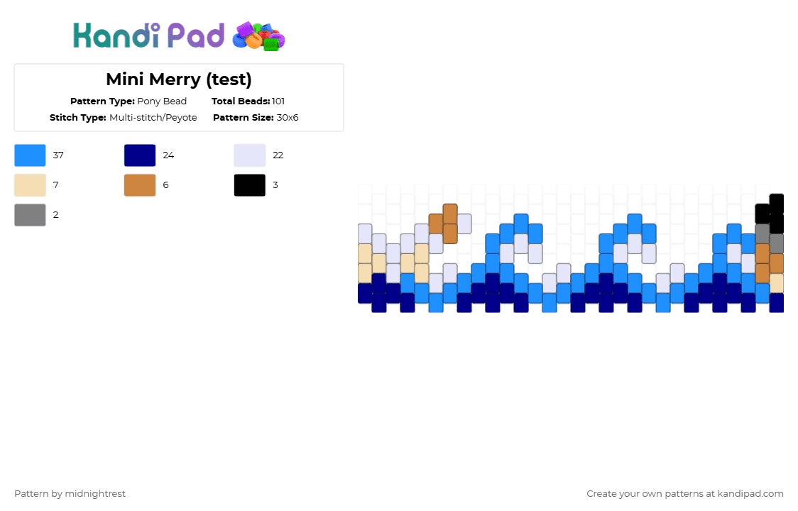 Mini Merry Cuff - Pony Bead Pattern by midnightrest on Kandi Pad - purple,light blue,one piece,anime,going merry,blue