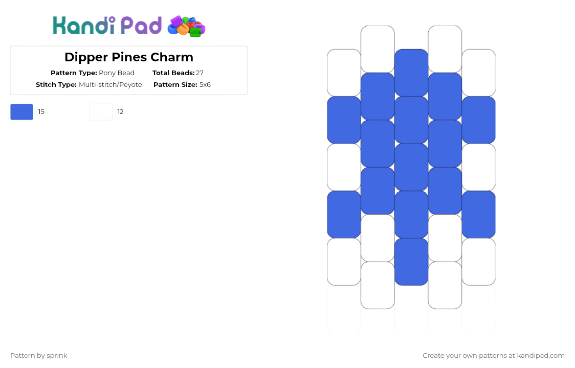Dipper Pines Charm Pony Bead Pattern - Kandi Pad | Kandi Patterns, Fuse ...