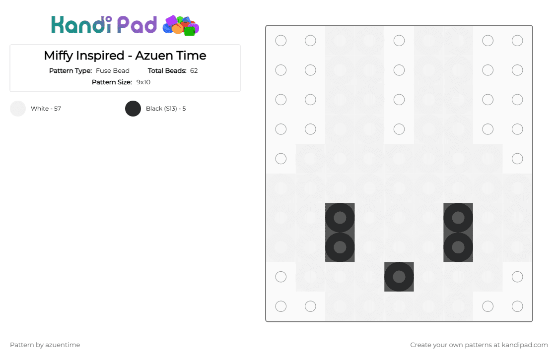 Miffy Inspired - Azuen Time - Fuse Bead Pattern by azuentime on Kandi Pad - white