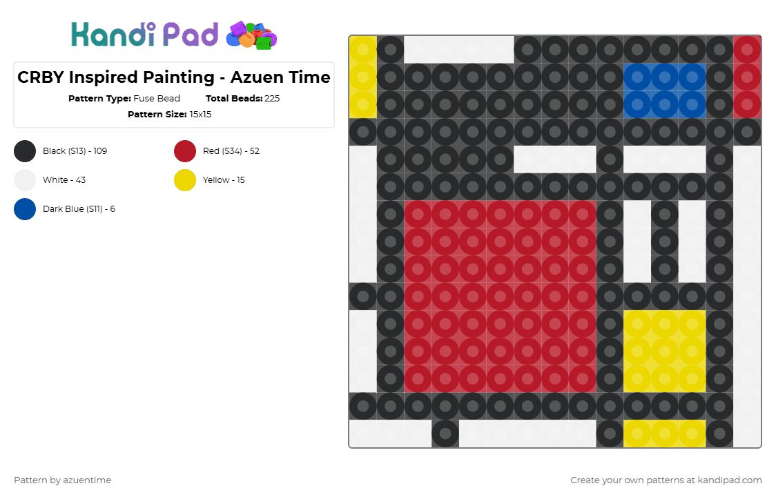 CRBY Inspired Painting - Azuen Time - Fuse Bead Pattern by azuentime on Kandi Pad - red,cotdartexhibition