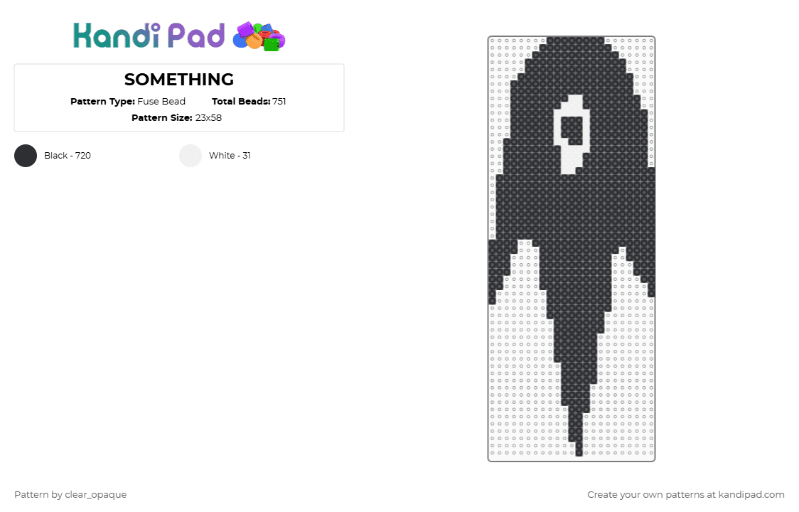 SOMETHING - Fuse Bead Pattern by clear_opaque on Kandi Pad - black,omori,something,mari,video game,gaming