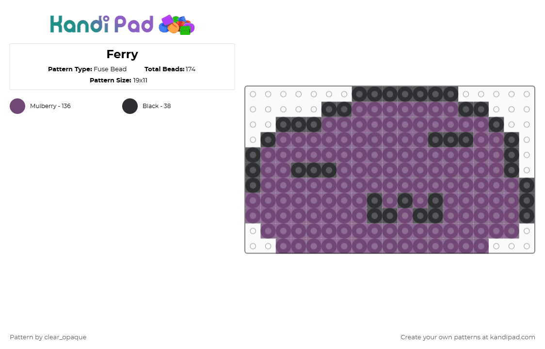 Ferry - Fuse Bead Pattern by clear_opaque on Kandi Pad - pink,undertale,ferry