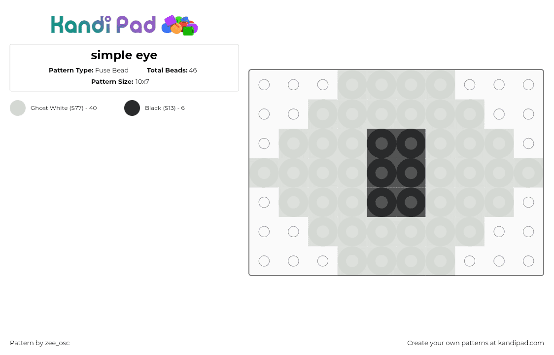 simple eye - Fuse Bead Pattern by bookix on Kandi Pad - white