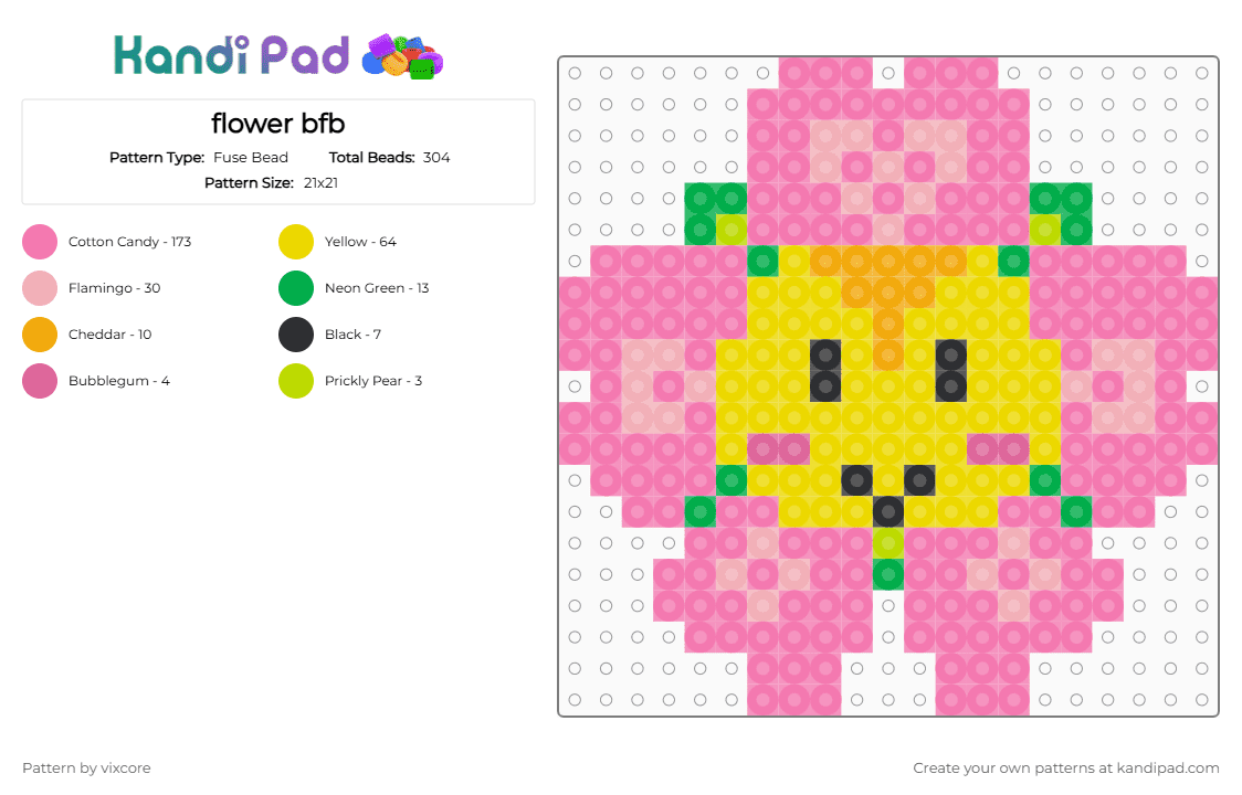 flower bfb - Fuse Bead Pattern by vixcore on Kandi Pad - 