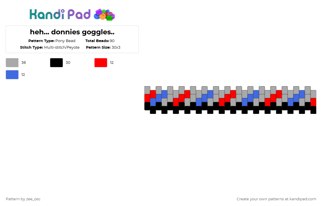 heh... donnies goggles.. - Pony Bead Pattern by bookix on Kandi Pad - beige