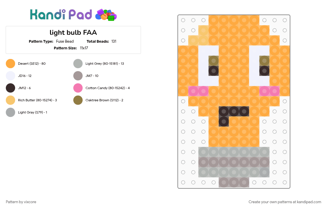 light bulb FAA - Fuse Bead Pattern by vixcore on Kandi Pad - 