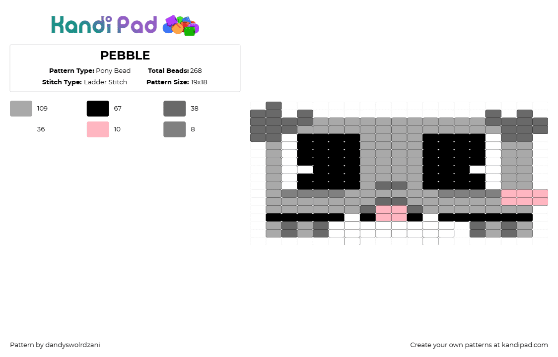 PEBBLE Pony Bead Pattern - Kandi Pad | Kandi Patterns, Fuse Bead ...
