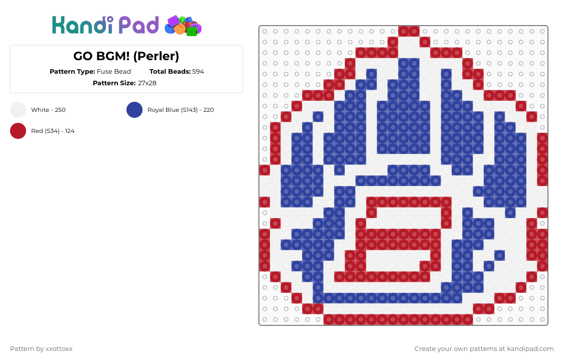 GO BGM! (Perler) - Fuse Bead Pattern by -_redtail_- on Kandi Pad - red,purple