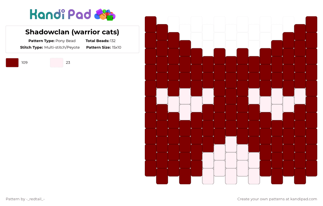 Shadowclan (warrior cats) - Pony Bead Pattern by -_redtail_- on Kandi Pad - brown,warrior cats,warriors,charm,shadowclan,cat,shadow,book