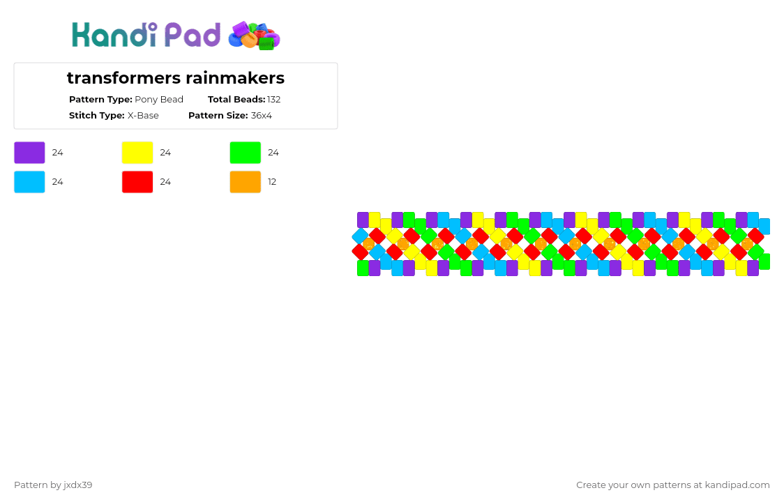 transformers rainmakers - Pony Bead Pattern by jxdx39 on Kandi Pad - yellow,light blue,colorful