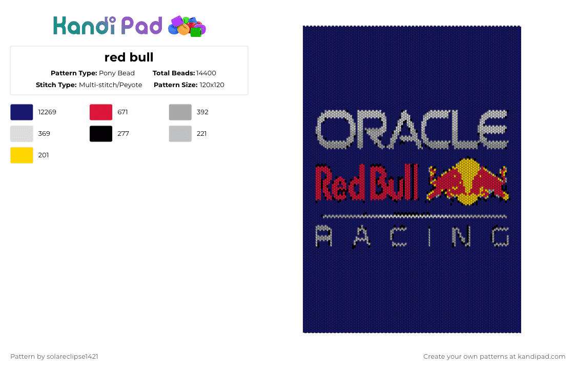 Red bull Pony Bead Pattern - Kandi Pad | Kandi Patterns, Fuse Bead ...