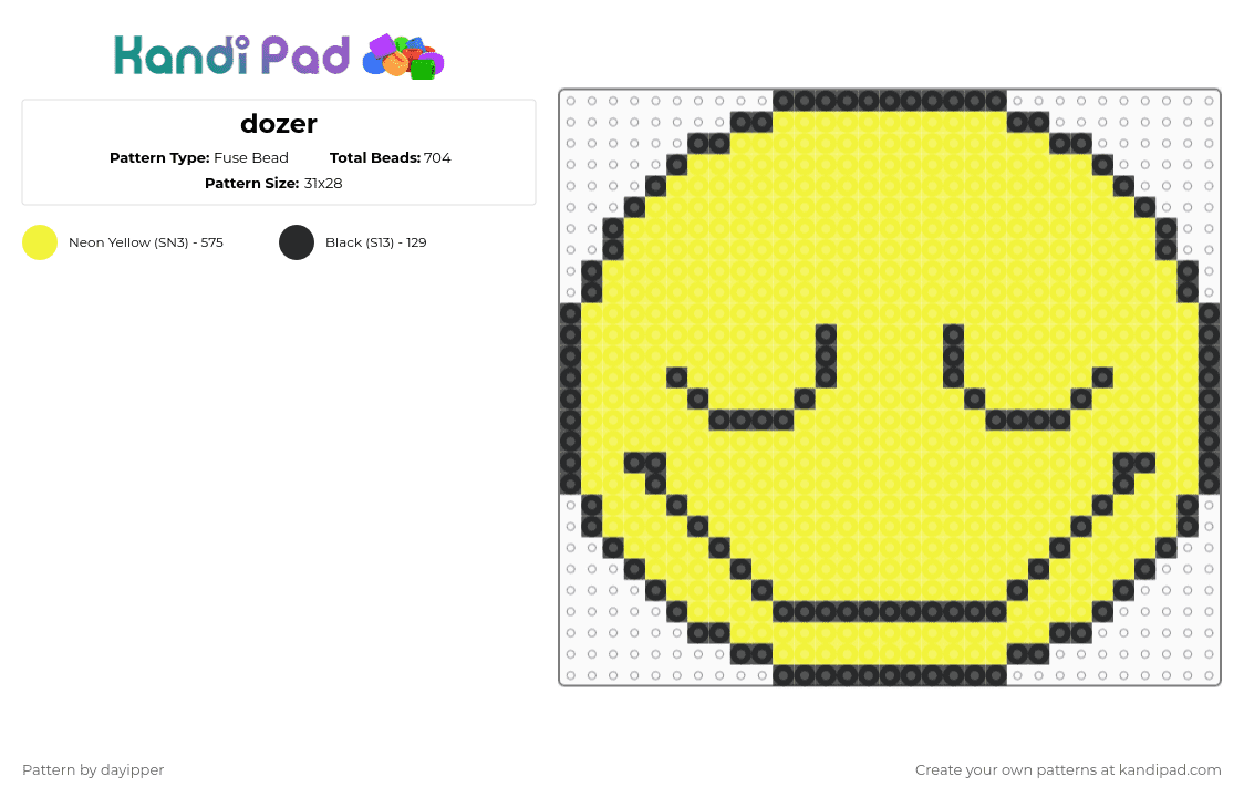 dozer - Fuse Bead Pattern by dayipper on Kandi Pad - yellow,roblox,grace,grace roblox,roblox grace
