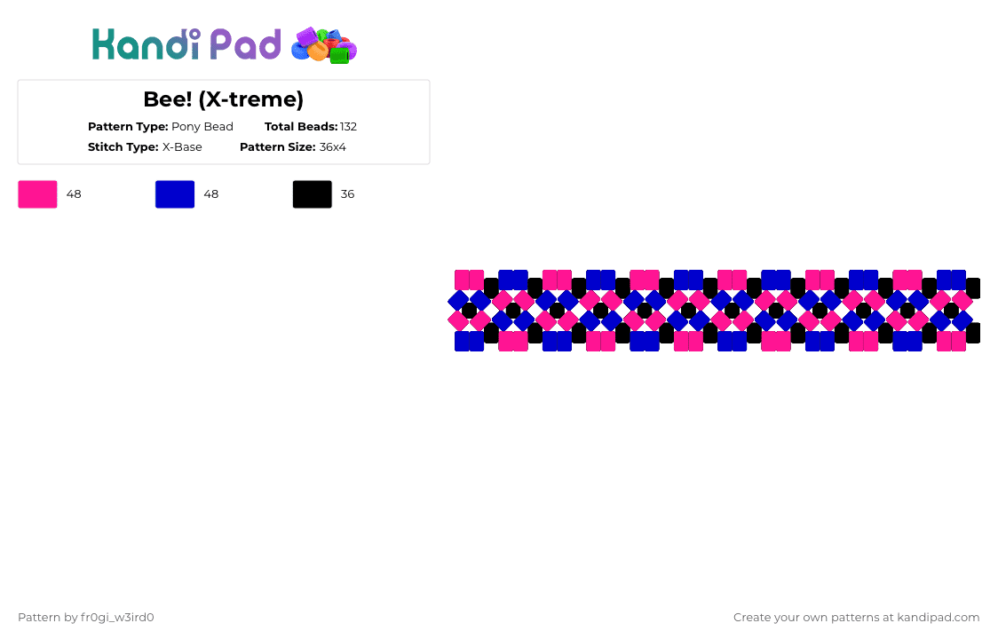 Tv girl🩷💙 - Pony Bead Pattern by 0rg4nz on Kandi Pad - pink,purple