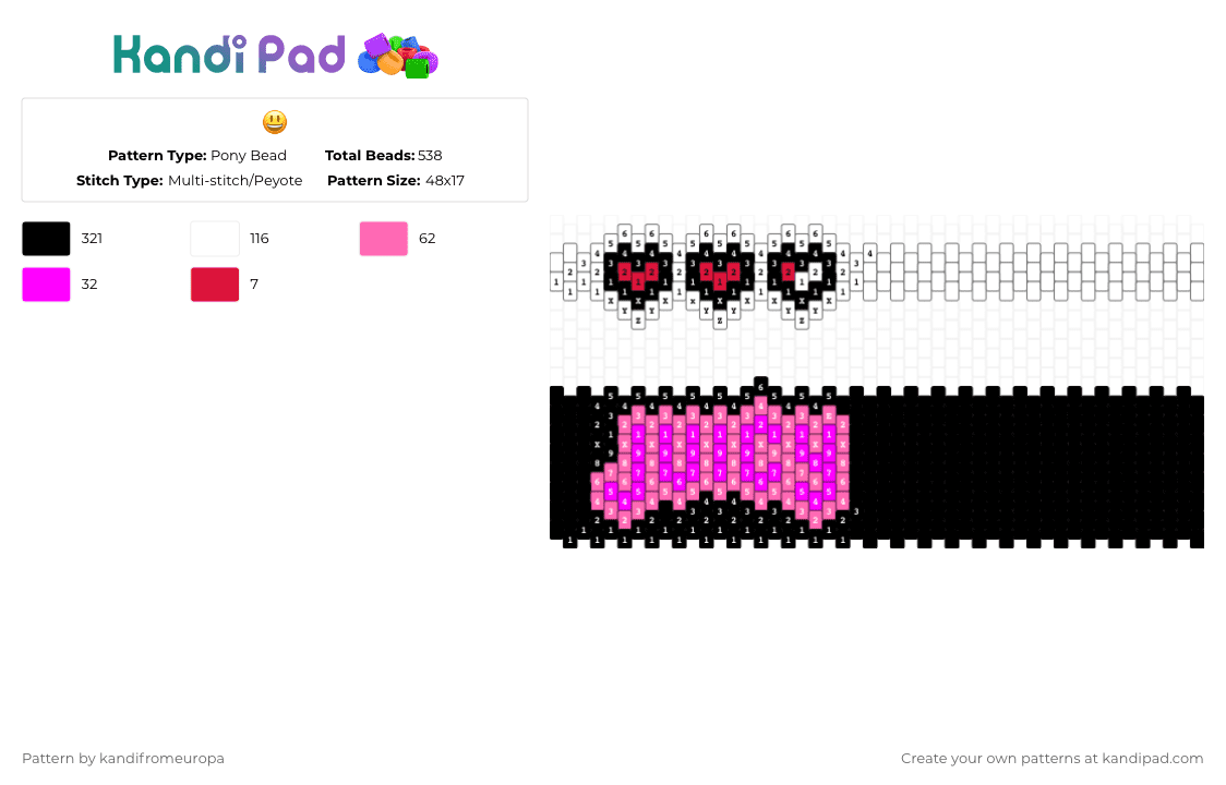 😃 Pony Bead Pattern - Kandi Pad | Kandi Patterns, Fuse Bead Patterns ...