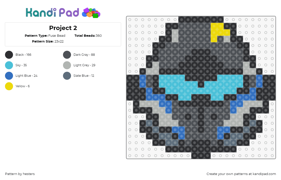 Project 2 - Fuse Bead Pattern by hesters on Kandi Pad - helmet
