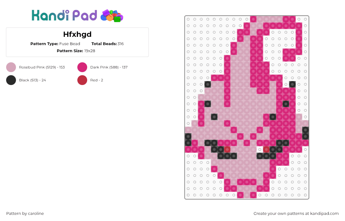 Hfxhgd - Fuse Bead Pattern by caroline on Kandi Pad - pink